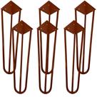 Kit 06 Pés de Ferro Aço Hairpin Legs 45 cm Bronze A01 Sofá Móveis Mesa - Inoviza