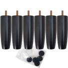 Kit 06 Pés De Madeira Para Camas Box Solteiro Pe De Cama 13cm Preto Pés Para Móveis