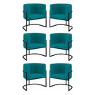 Kit 06 Poltronas Lua Sala Decorativa Base De Ferro Black Azul Turquesa Kit 06 Poltronas Lua Sala Decorativa Base De Ferro Black Azul Turquesa