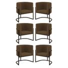 Kit 06 Poltronas Lua Sala Decorativa Base De Ferro Black Marrom Kit 06 Poltronas Lua Sala Decorativa Base De Ferro Black Marrom