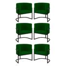 Kit 06 Poltronas Lua Sala Decorativa Base De Ferro Black Verde Kit 06 Poltronas Lua Sala Decorativa Base De Ferro Black Verde