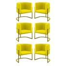 Kit 06 Poltronas Lua Sala Decorativa Base De Ferro Gold Amarelo Kit 06 Poltronas Lua Sala Decorativa Base De Ferro Gold Amarelo