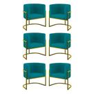 Kit 06 Poltronas Lua Sala Decorativa Base De Ferro Gold Azul Turquesa Kit 06 Poltronas Lua Sala Decorativa Base De Ferro Gold Azul Turquesa
