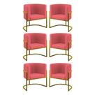 Kit 06 Poltronas Lua Sala Decorativa Base De Ferro Gold Rosa Kit 06 Poltronas Lua Sala Decorativa Base De Ferro Gold Rosa