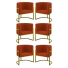 Kit 06 Poltronas Lua Sala Decorativa Base De Ferro Gold Terracota Kit 06 Poltronas Lua Sala Decorativa Base De Ferro Gold Terracota