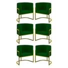Kit 06 Poltronas Lua Sala Decorativa Base De Ferro Gold Verde Kit 06 Poltronas Lua Sala Decorativa Base De Ferro Gold Verde