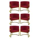 Kit 06 Poltronas Lua Sala Decorativa Base De Ferro Goldmarsala Marsala Kit 06 Poltronas Lua Sala Decorativa Base De Ferro Goldmarsala Marsala