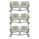 Kit 06 Poltronas Lua Sala Decorativa Base Ferro Black Bouclê Bege Kit 06 Poltronas Lua Sala Decorativa Base Ferro Black Bouclê Bege