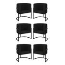 Kit 06 Poltronas Lua Sala Decorativa Base Ferro Black material sintético Kit 06 Poltronas Lua Sala Decorativa Base Ferro Black material sintético