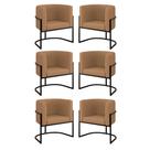 Kit 06 Poltronas Lua Sala Decorativa Base Ferro Black Veludo