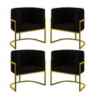 Kit 06 Poltronas Lua Sala Decorativa Base Ferro Gold Veludo Preto Kit 06 Poltronas Lua Sala Decorativa Base Ferro Gold Veludo Preto