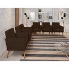 Kit 06 Poltronas Lux Decorativas Para Sala Quarto Suede Marrom Kit 06 Poltronas Lux Decorativas Para Sala Quarto Suede Marrom