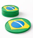 Kit 06 porta copo borracha brasil descanso de copo bolachao copa do mundo