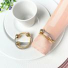 Kit 06 Porta Guardanapo Argola Mesa Posta Luxo Dourado