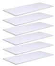Kit 06 Prateleiras 50x15cm MDF Quarto Sala Cozinha Banheiro Decoração
