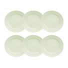 Kit 06 Prato Sobremesa Chevron Verde Menta Germer Porcelanas