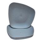 Kit 06 Pratos Plastico Duro Resistente Sobremesa Cinza