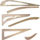 Kit 06 Réguas Modelagem Moldes Confecção Têxtil Roupas - Mdf