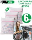 Kit 06 Saco Protetor de Roupas para Máquina de Lavar com Zíper Lavagem de Roupas Delicadas, Lingerie, Meias