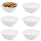 Kit 06 Tigela Quadrada Lisa de Melamina Branca Leve Resistente - 1500mL - 21cm - Bestfer