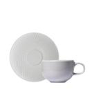 Kit 06 Xícara Café com Pires Dunas Cinza Germer Porcelanas