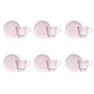 Kit 06 Xícaras de Chá Rosa Fractal Cottage Germer Porcelanas Kit 06 Xícaras de Chá Rosa Fractal Cottage Germer Porcelanas