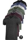 Kit 07 Camisetas Masculina Camisa Slim Fit Lisa Basic Basica Gola V - HVF MODAS