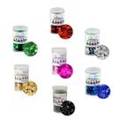 Kit 07 Potes de Lantejoulas 6mm Metalizadas 3g - Lantecor Artesanato Decorado Brilho