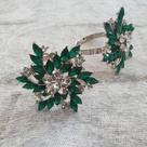 Kit 08 Anéis Porta Guardanapo Argola Prendedor Mesa Posta Flor Cristalina Verde