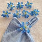 Kit 08 Anéis Porta Guardanapo Argola Prendedor Mesa Posta Flor de Lírio Azul