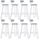 Kit 08 Banqueta Alta Bar Cozinha Sala de Jantar Áris C01 Branco material sintético Off White - Lyam Decor