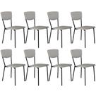 Kit 08 Cadeira Para Sala De Jantar Village Preto C01 material sintético Off White - Lyam Decor