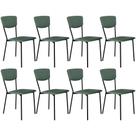 Kit 08 Cadeira Para Sala de Jantar Village Preto C01 material sintético Verde Sálvia - Lyam Decor