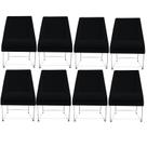 Kit 08 Cadeiras Ana Base de Ferro prata suede Preto - D'Classe Decor