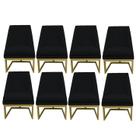 Kit 08 Cadeiras Para Sala De Jantar Ana Base de ferro Suede Preto - D'Classe Decor