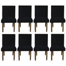 Kit 08 Cadeiras Para Sala De Jantar Tóquio Pés palito Suede Preto - D'Classe Decor