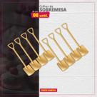 Kit 08 Colheres de Sobremesa Inox Pá Quadrada