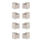 Kit 08 Poltronas Tilla Consultório Recepção Sala Suede Cor:bege Kit 08 Poltronas Tilla Consultório Recepção Sala Suede Cor:bege