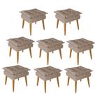 Kit 08 Puff Puf Banqueta Opala Para Quarto Sala Recepção Suede Capuccino - Ninho Decor Kit 08 Puff Puf Banqueta Opala Para Quarto Sala Recepção Suede Capuccino - Ninho Decor