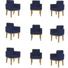 Kit 09 Poltronas Decorativa Reforçada Balaqui Decor Cor:azul Marinho
