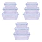 Kit 09 Potes Plástico Herméticos 500/1000/1500ml Food Lock