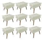 Kit 09 Puff Opala decorativo Pés em Madeira Sala de Estar Recepção Escritório Suede Bege - KDAcanto Móveis Kit 09 Puff Opala decorativo Pés em Madeira Sala de Estar Recepção Escritório Suede Bege - KDAcanto Móveis