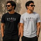 Kit 1, 2 Ou 3 Camisetas Paris 100% Algodão Premium Unissex Costura Reforçada Ombro A Ombro Blusa