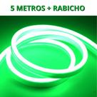 KIT 1 a 10 Metros Mangueira Fita LED Neon Flex Verde + Rabicho