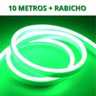 KIT 1 a 10 Metros Mangueira Fita LED Neon Flex Verde + Rabicho