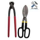 Kit-1 Alicate Torquês Torquesa Armador 10"Pol+1 Tesoura Funileiro Profissional 25 Cm 10” Pol Fertak