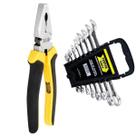 Kit-1 Alicate Universal 8"Pol + 1 Jogo 8 Chaves Fixa/Estrela Combinadas Fertak