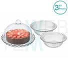 Kit 1 Boleira de Vidro sem Pé Pétalas de Jasmin e 2 Centros de Mesa Fruteira de Vidro Califórnia Vitazza: Suporte Para Bolo, Doce 32cm diâmetro Kit 1 Boleira de Vidro sem Pé Pétalas de Jasmin e 2 Centros de Mesa Fruteira de Vidro Califórnia Vitazza: Suporte Para Bolo, Doce 32cm diâmetro