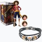Kit 1 Boneco Luffy com 3 Rostos 28cm + 1 Pulseira