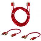 Kit 1 Cabo Rca Dupla Blindagem Injetado 5mts + 2 Rca Y 2m1f Kit 1 Cabo Rca Dupla Blindagem Injetado 5mts + 2 Rca Y 2m1f